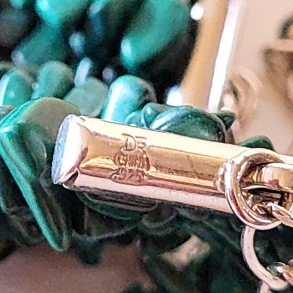 JAY KING MALACHITE 7-STRAND NECKLACE - STERLING SILVER CLASP - Picture 8 of 9